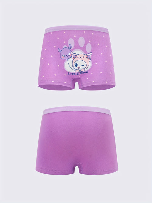 Random 8pcs Girls Cute Animal Print Boxers Underwear Cotton Comfortable Breathable Kids Girls Panty