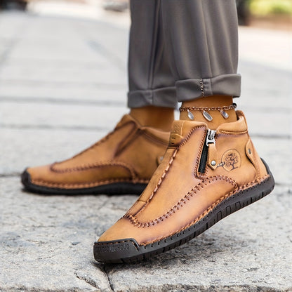 Women'S Hand-stitched Casual Shoes, Outdoor Sports Zipper Boots