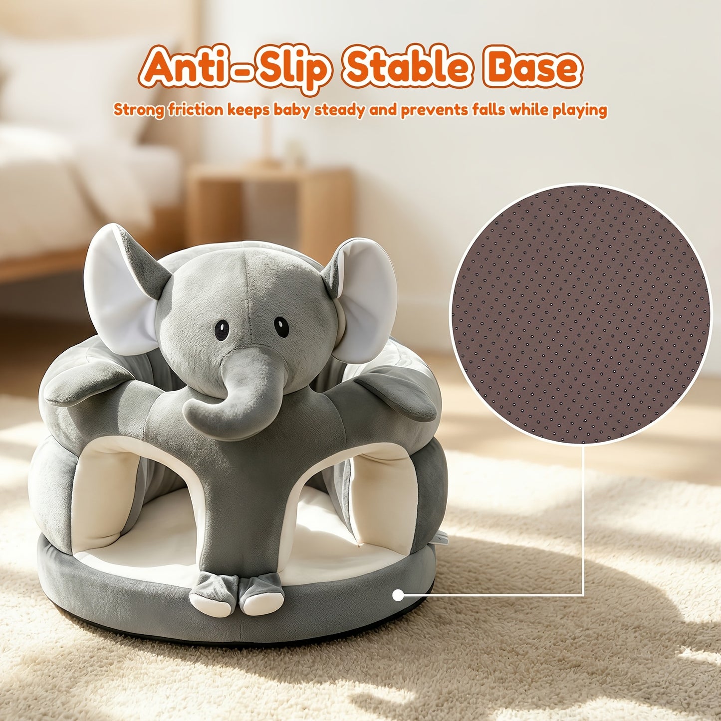 Toddler Seat |Toddler Sofa Chair, Infant Back Support Floor Chair, Plush Cartoon Animals Toddler Sofa, Toddler Floor Seater for Sitting Up, Portable Activity Seat for Toddlers, Living Room & Bedroom Friendly