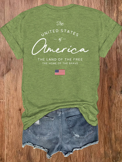 Women' US Flag T-Shirt with 1776 Design & American Symbols - Breathable Short Sleeve Top, Casual Streetwear Blouse-Compatible for - Wear Suitable for Fall Outfits, 4th of, Casual Attire, Machine Washable Non-