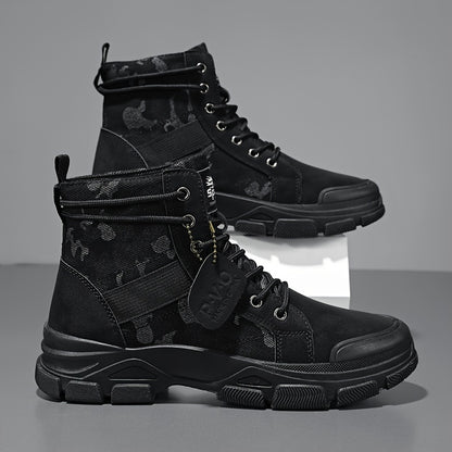 [Tactical Boots for Men] ZHENYUEZU Men's Tactical Boots - Durable PU & Fabric Upper, Non-Slip PVC Outsole | All-Season Beige/ Camouflage Colorway, Lace-Up Closure for Hiking, Hunting, Everyday - Outdoor Boots, Camouflage Boots, Hiking Footwear