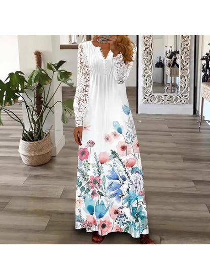 Red Rose Lace V-Neck High-Waist Dress - product view 4