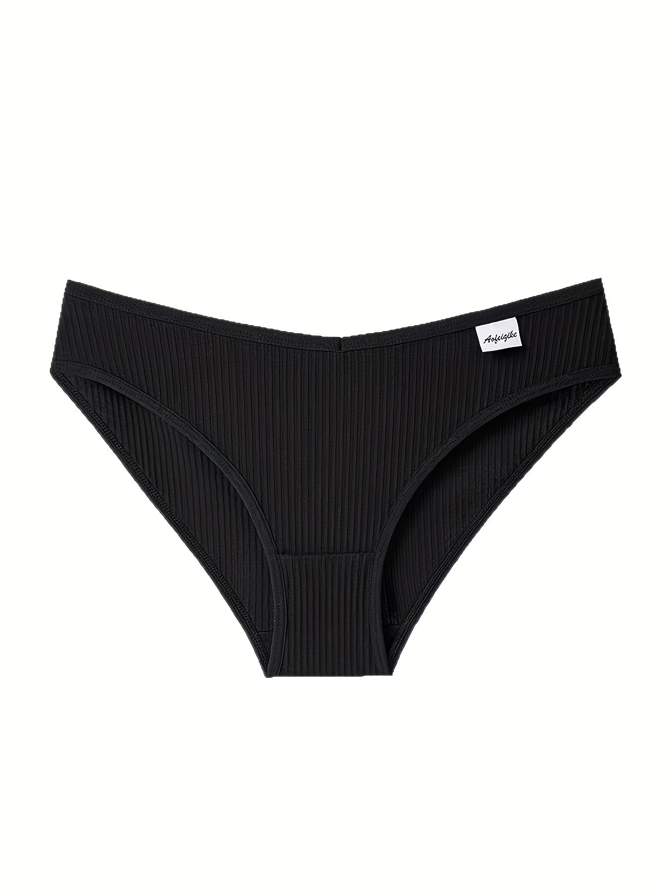 8pcs Women'S Panties Sexy Low-Waist Solid Color Briefs Ribbed Comfortable And Breathable Sports Underwear