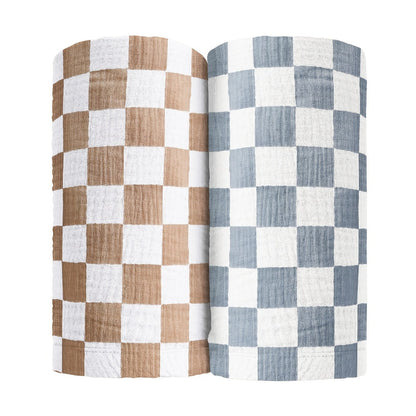 Swaddle Blanket - Muslin Soft Ultra Checkered