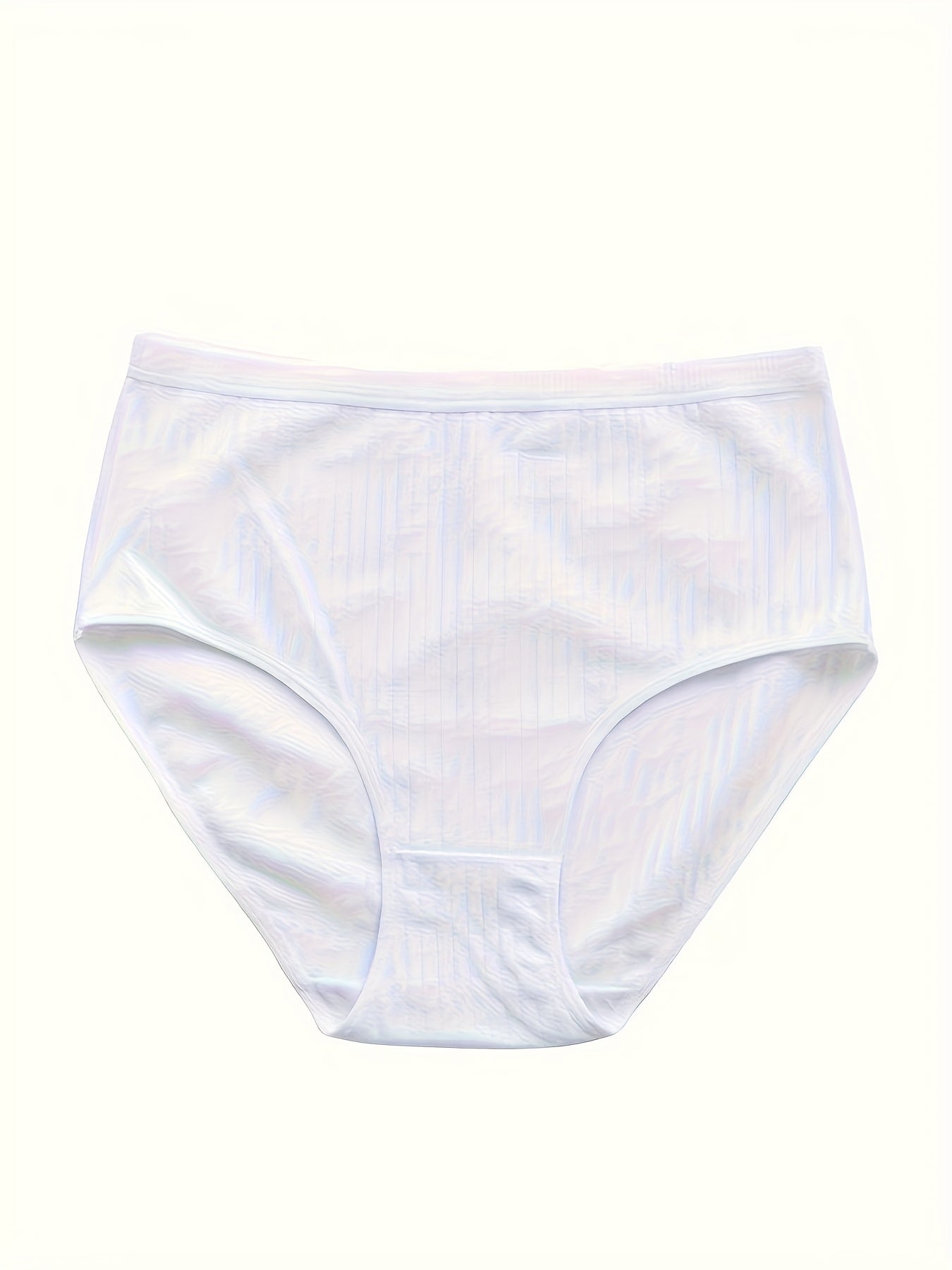 8pcs Of Oversized High Waisted Women's Underwear, 95% 5% Stretch, Breathable, Abdominal Control, Solid Color, Fabric Underwear