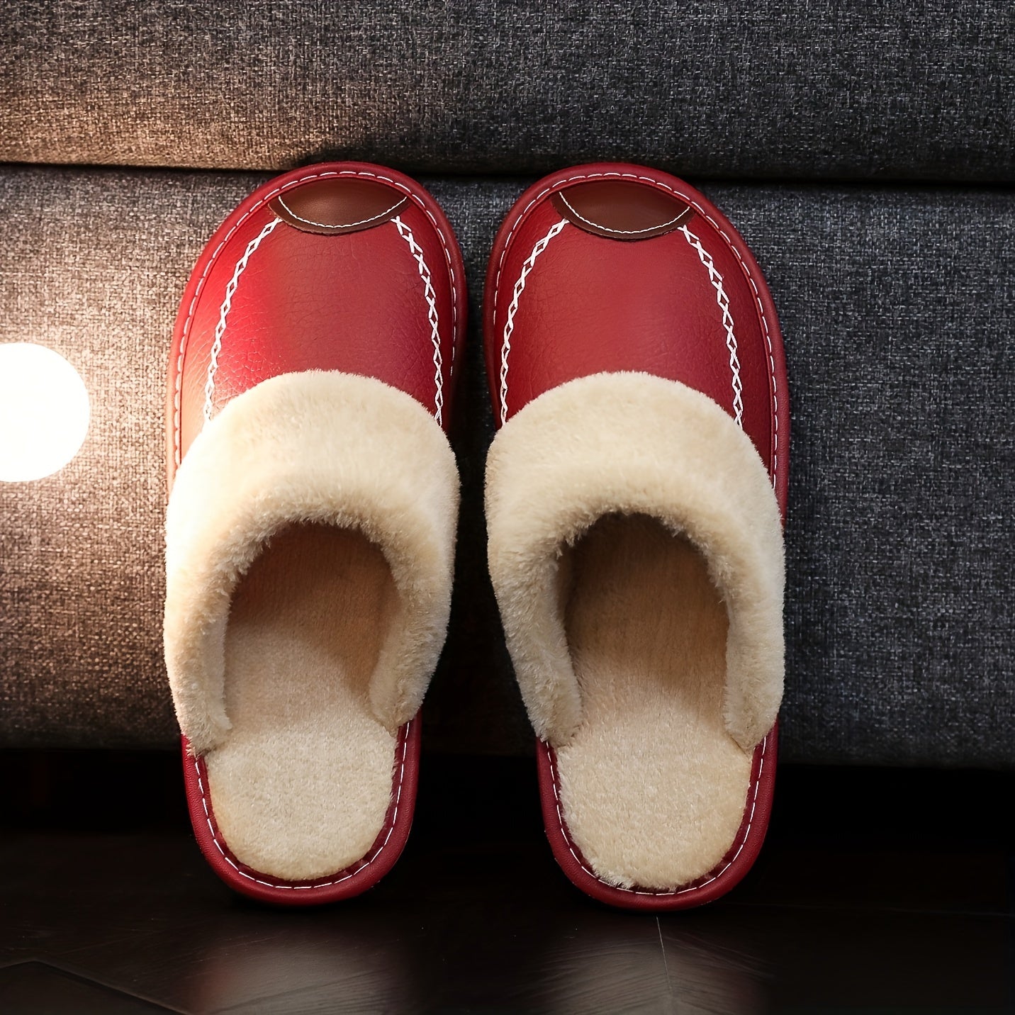 Men's PU Slippers Black Slip-On Men PU Slippers New Winter Warm Indoor Slipper Home House Shoes Warm Slippers Soft Sole For Indoor Comfort