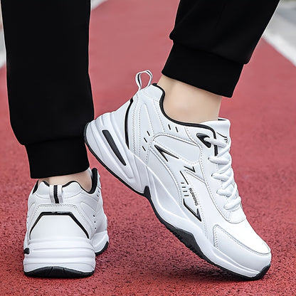 Men's Height-Increasing Sneakers Suitable for Teenagers & Students - Lightweight Upper & MD Sole, Low-Top Round Toe Sneakers for, Sports, Outdoor, Casual Wear - Large Size Comfortable Lace-Up