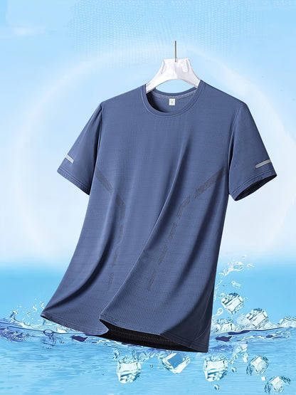 Men'S Quick-Dry Sports T-Shirt 4-Pack - Breathable Moisture-Wicking Round Neck Short Sleeve Top, High Elasticity Cool And Comfortable Quick-Drying Fitness T-Shirt, Summer Casual Sports Breathable Outdoor Top