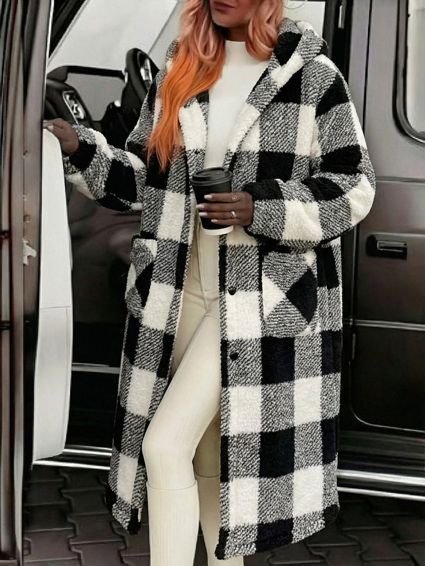 Grey Powder Blue Rice Home Coat Ladies Black Five Exclusive Warm Thick And Velvet Long Cute Sweet Home Colorful Plaid Home Pajamas Christmas Coat.
