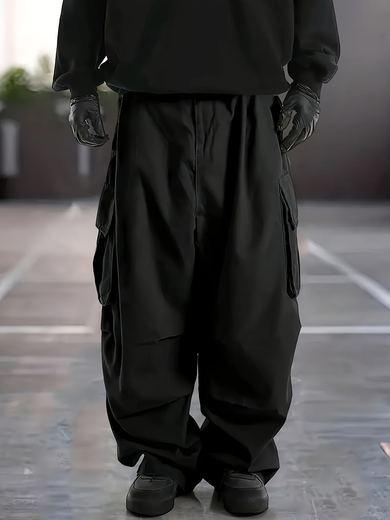 Men'S Plus Size Cargo Trousers - Casual Style for Spring And Autumn, Multi-Pocket Straight Leg Pants for All Seasons with Drawstring, Versatile Fashion, Wide Leg Design, Comfortable Casual Wear | Stylish Cargo Trousers | Comfortable Fit Pants