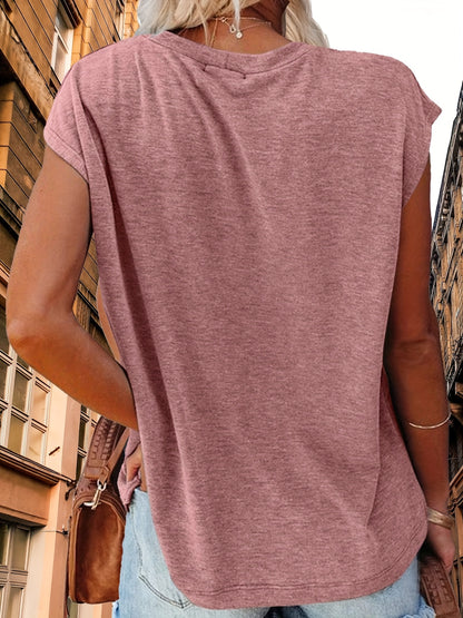 3 Women'S T-shirts, Summer Tops, Solid Color Batwing Short Sleeves, Fashionable Basic Style, Loose, Casual, Suitable For Daily Commuting, Colors Are Random, 3pcs