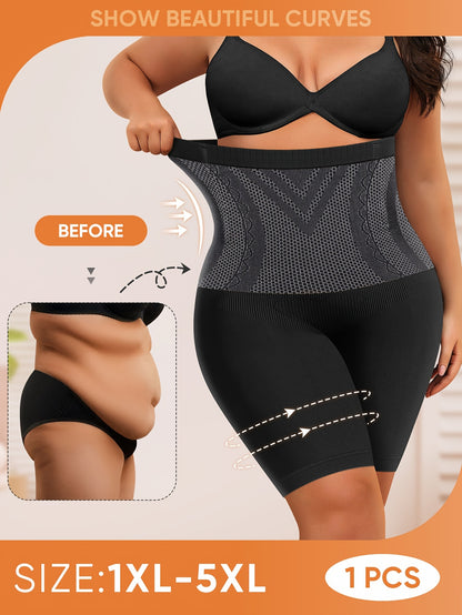 1-Pack Women's Plus Size Shaping Shorts, High-Waist Tummy Control, Butt-Lifting, Seamless Panties for and S