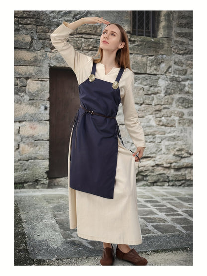 Medieval Women's Linen Dress - Renaissance Chemise Cosplay Maxi Ren Faire Costume