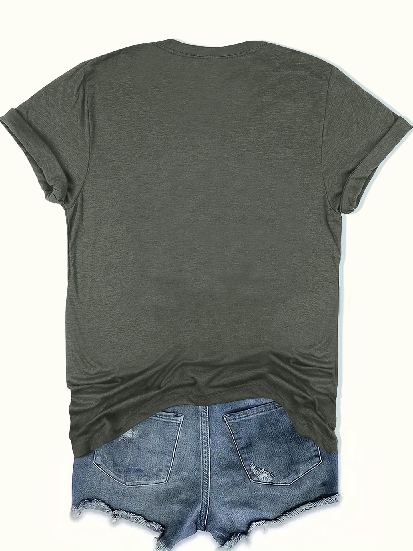 Ladies' Casual Summer T-Shirt - Women'S Knotted Hem Design with Graphic Print 'If I Shenan Once, I'll Shenanigan', Round Neck, Comfortable Fit for Everyday Wear and Sports, Fashion Street Style Tee