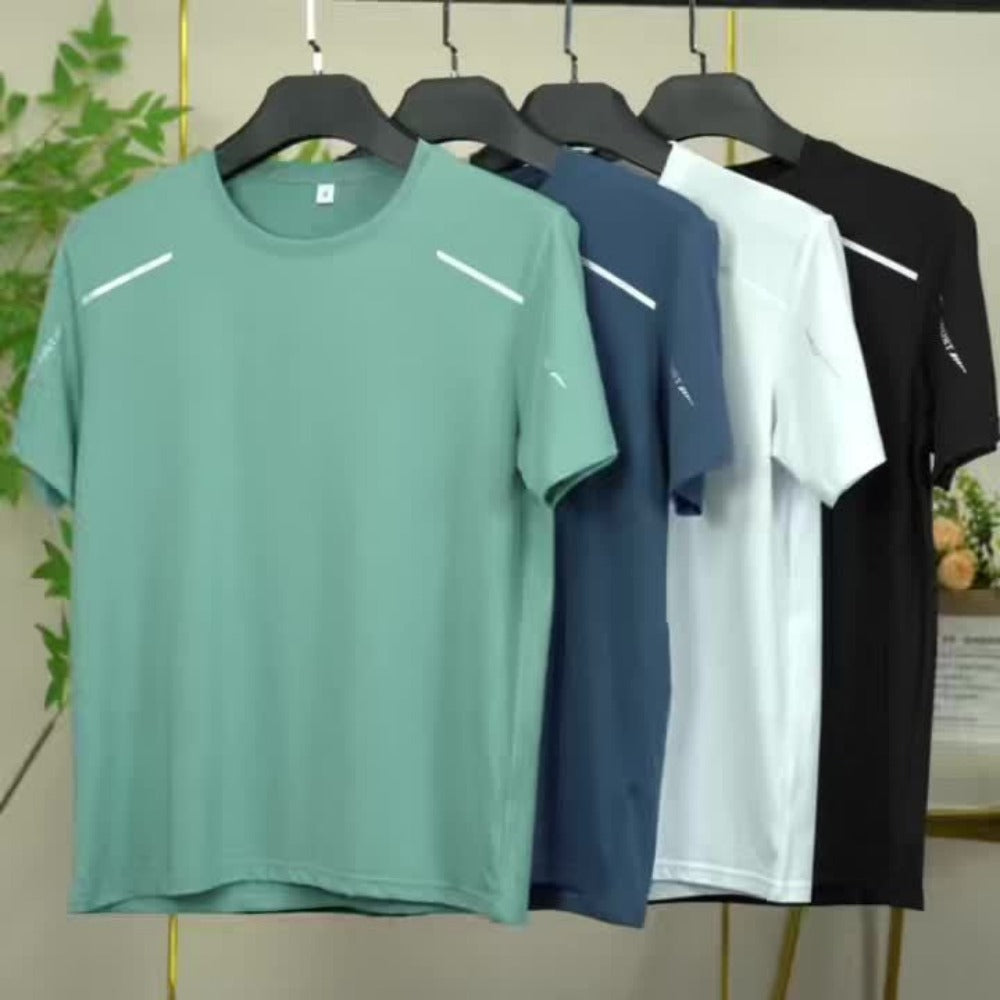Men's Performance T-Shirt - Round Neck Short Sleeve Modern Style 916901