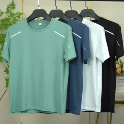 Men's Performance T-Shirt - Round Neck Short Sleeve Modern Style 916901