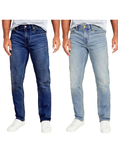 2-Pack Men's Flex Stretch Slim Straight Jeans (31" Inseam)