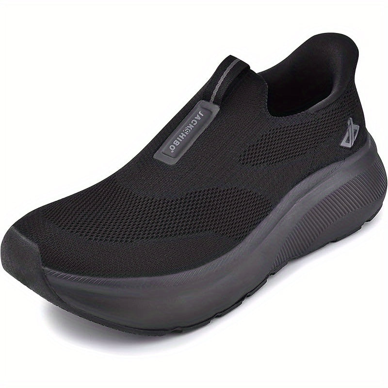 Mens Slip In Free Up Hands Shoes Wide Toe Box Walking Sneakers Cushioned Thick Zero Drop Sole