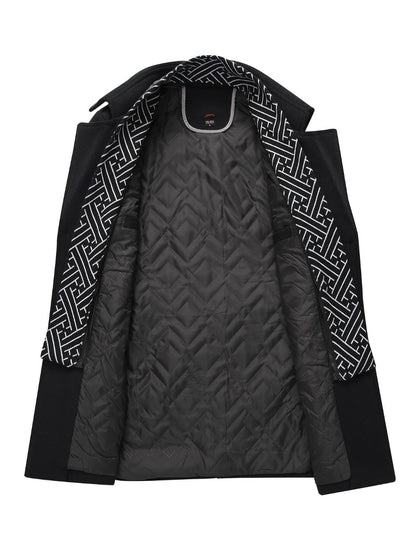 Men's Versatile Wool Blend Single-Breasted Coat