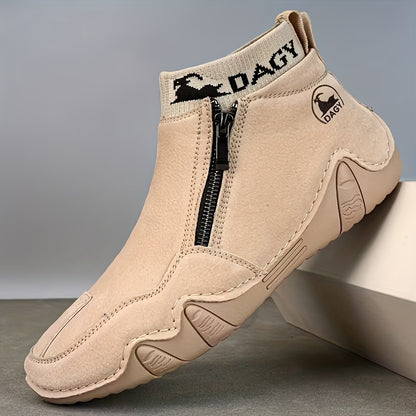 Cross-border Fashion Plus Velvet Men's Large Size Men's Shoes, High-top Wear-resistant Men's Boots, Outdoor Casual Shoes, Warm Shoes