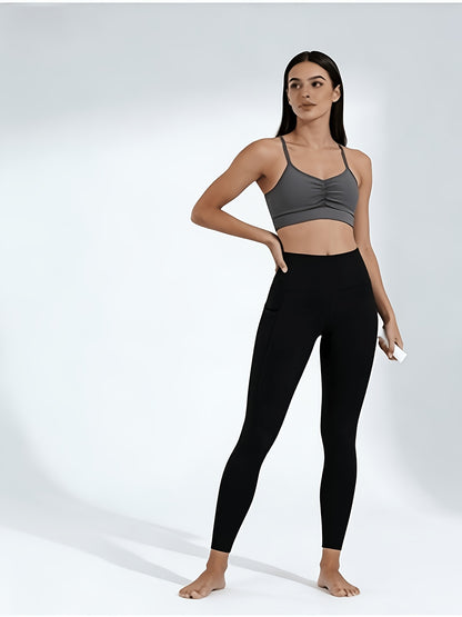 Women's Side Pocket Yoga Pants, Phone Pocket, High-waisted Butt-lifting, High-stretch Breathable, Versatile for Running And Fitness