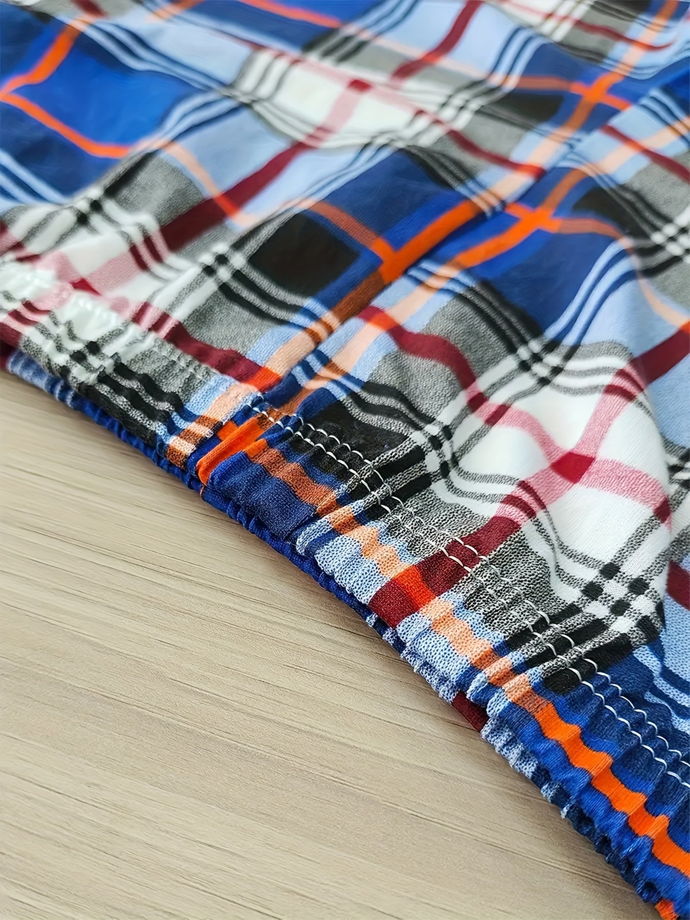 Men'S 4-Pc Plaid Boxer Shorts, Soft, Breathable, Random Colors, Casual Loose Fit Underwear Boxer Shorts