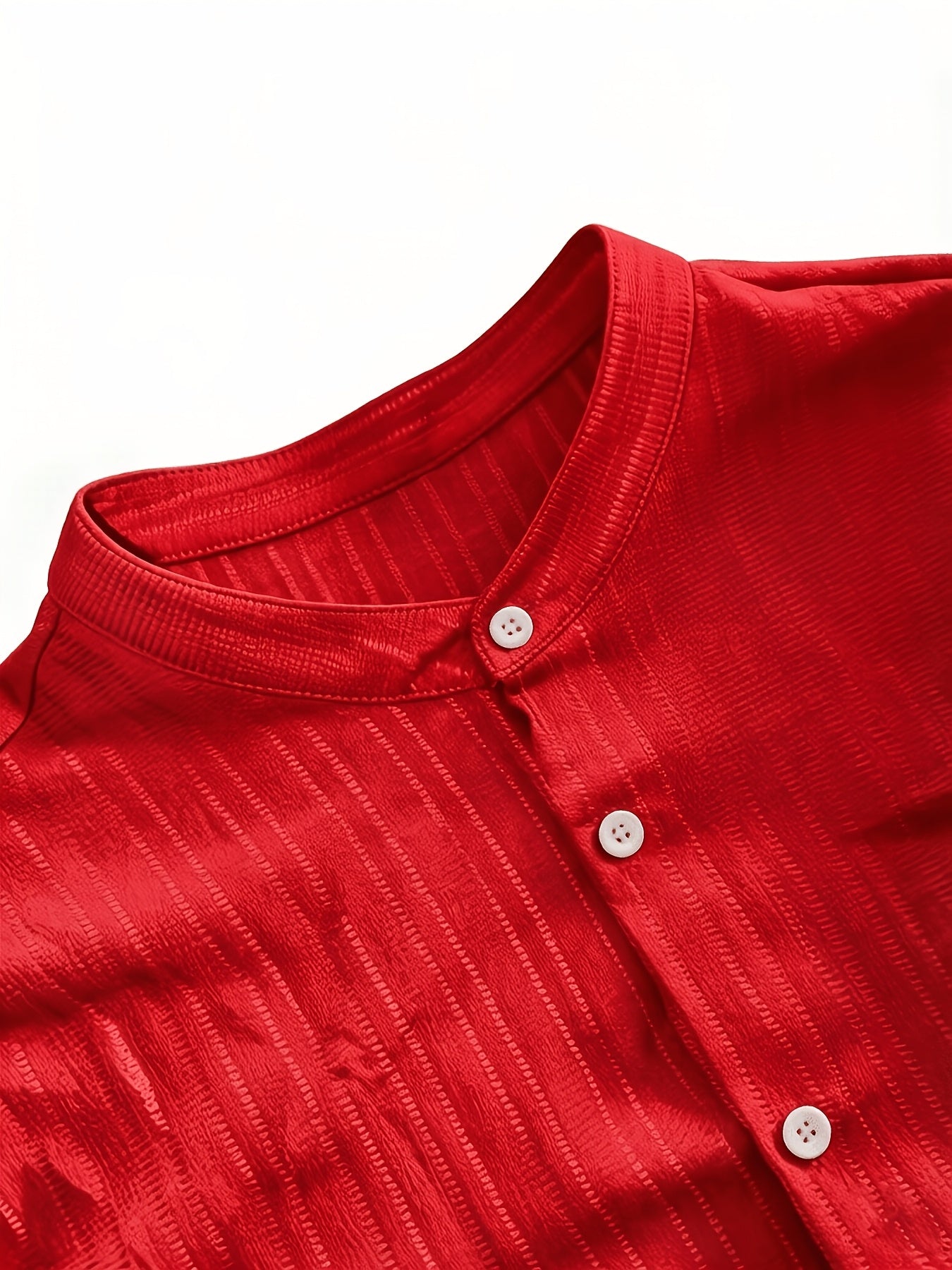 3-Pc Men'S Striped Shirts | Casual Comfortable, Regular Fit, Button Stand Collar, Ideal for Daily Wear And Beach Vacations