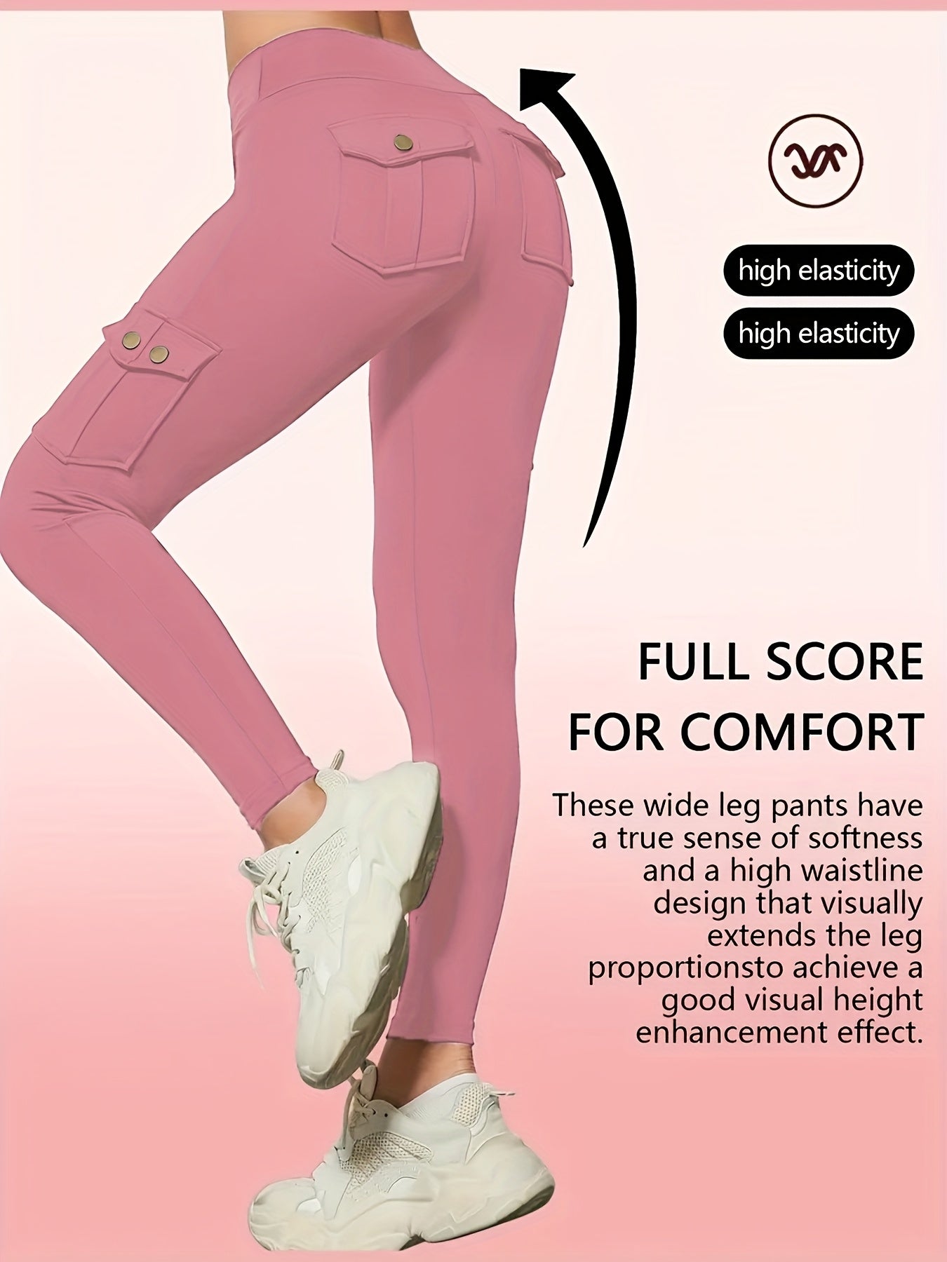 One Pair Of Women'S Slim Work Pants, With Multi-functional Pockets, High Elasticity. Aids In Tightening The Buttocks And Abdomen. Airtight Pants. Suitable For Outdoor, Home Use, Commuting, And Local Warehouse Direct Delivery.