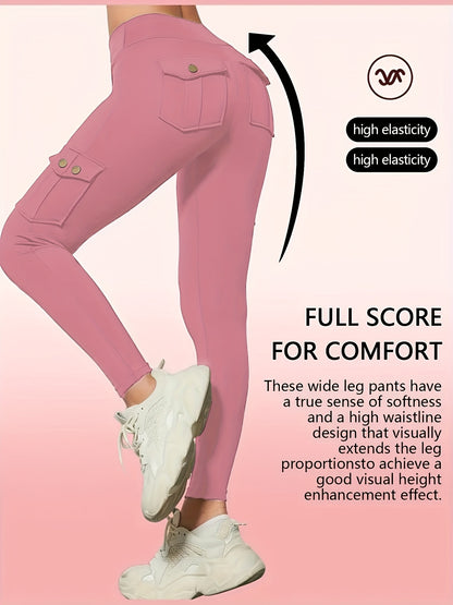 One Pair Of Women'S Slim Work Pants, With Multi-functional Pockets, High Elasticity. Aids In Tightening The Buttocks And Abdomen. Airtight Pants. Suitable For Outdoor, Home Use, Commuting, And Local Warehouse Direct Delivery.