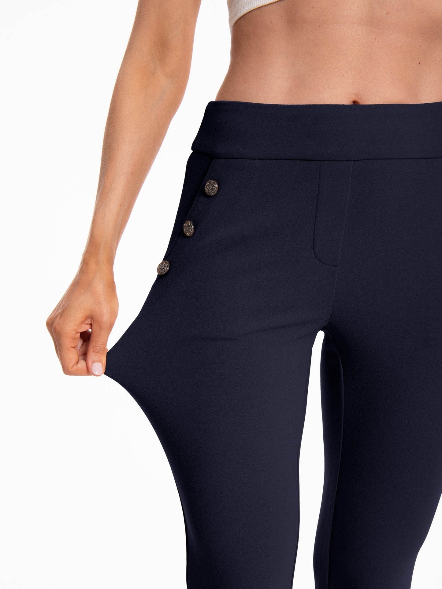 Casual Flare Pants With Sailor Button