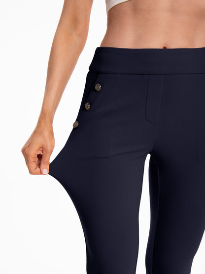 Casual Flare Pants With Sailor Button