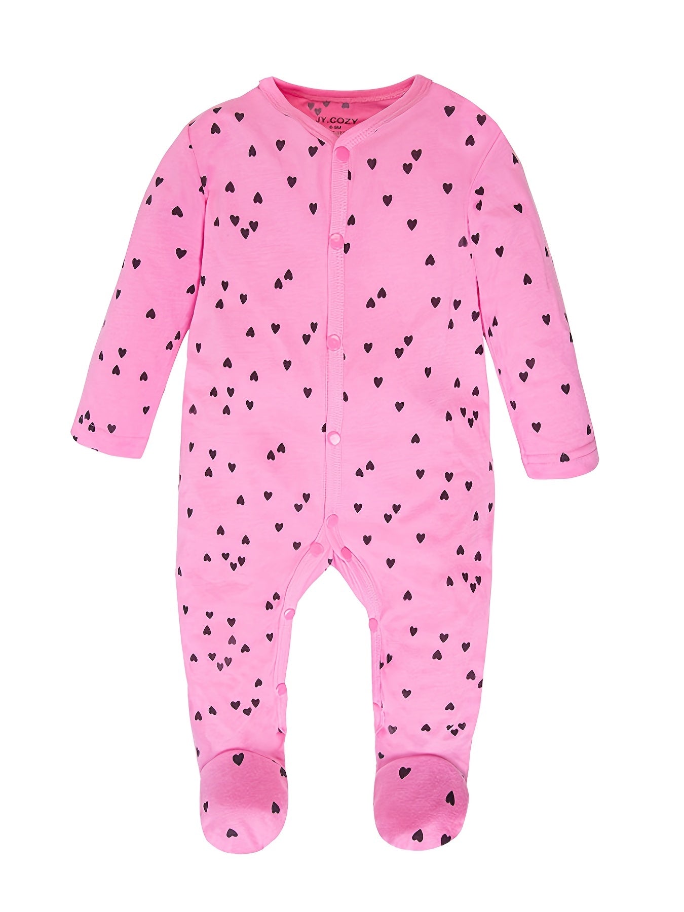 4pcs Newborn Baby Girl Footed Rompers - Soft Breathable Floral Print Long Sleeve Onesies, Snug Fit All-Season Infant Jumpsuits for 0-12 Months, Cute Infant Clothing, Easy Diaper Change, Playful Infant Design, Comfortable Infant Wear