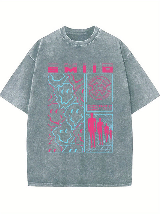 3pcs Set, Including Printed T-shirt, MenSummer Casual Short-sleeved T-shirt