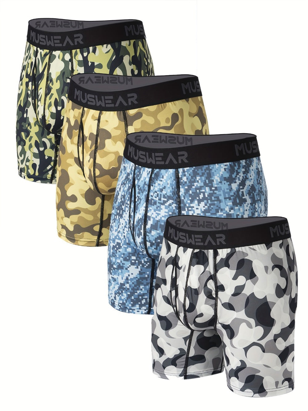 Men's Boxer Briefs - Moisture Wicking 4 Pack Modern