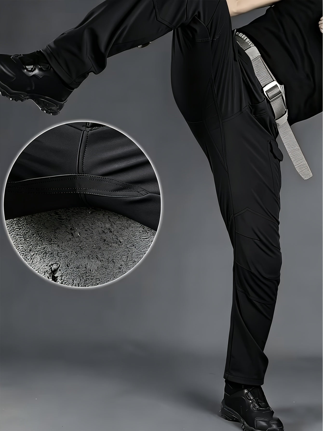 2pcs, Men's Lightweight Tear-resistant Work Hiking Pants with 9 Pockets | Elastic Waist, Non-Elastic Fabric, Solid Color, Ideal for Outdoor Activities Such as Mountaineering, Rock Climbing, Camping, Fishing, Hunting