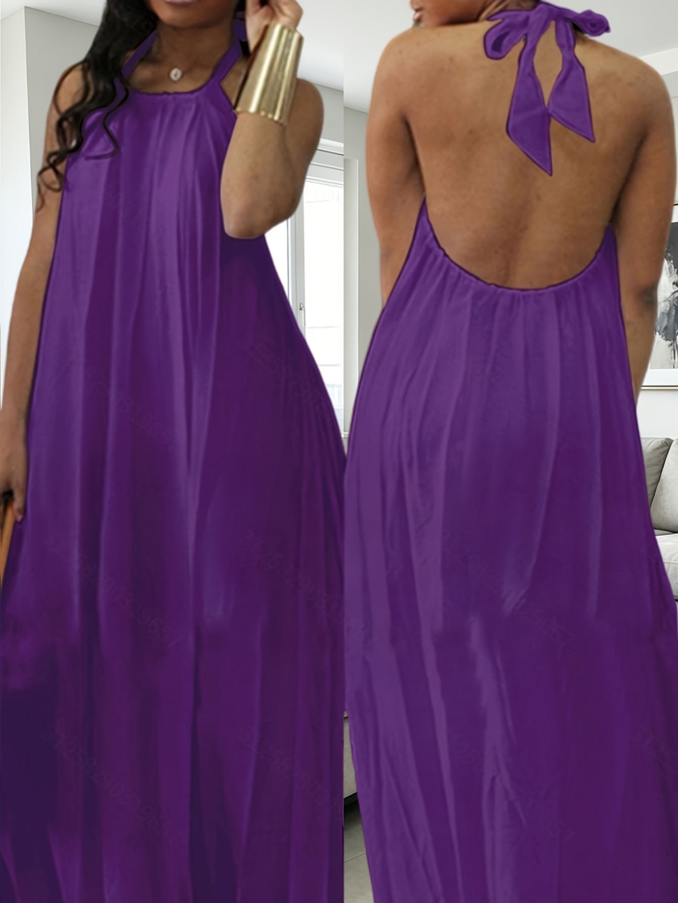 Women's Blue Lace Sleeveless Dress - product view 21