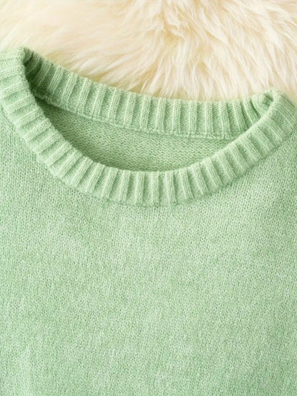 Plus Size, Women's Plus Size Light Green Sweater - Soft Turquoise Pullover Sweater, Cozy Crewneck Sweater for Fall/Winter, Oversized Drop Shoulder Design, Casual Everyday & Formal Outfits - Easy Care Sweater for Women with Cloud-Like Texture, Relaxed Fit,