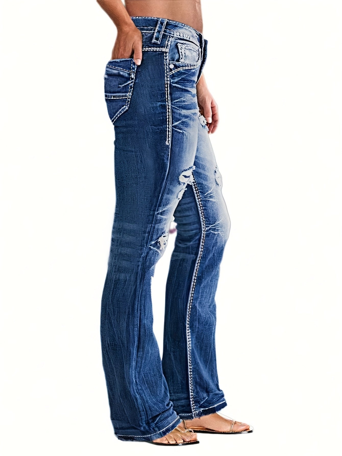 Non-stretch Multi-pocket Design, Classic Zipper Button, Fashionable Casual Versatile Jeans