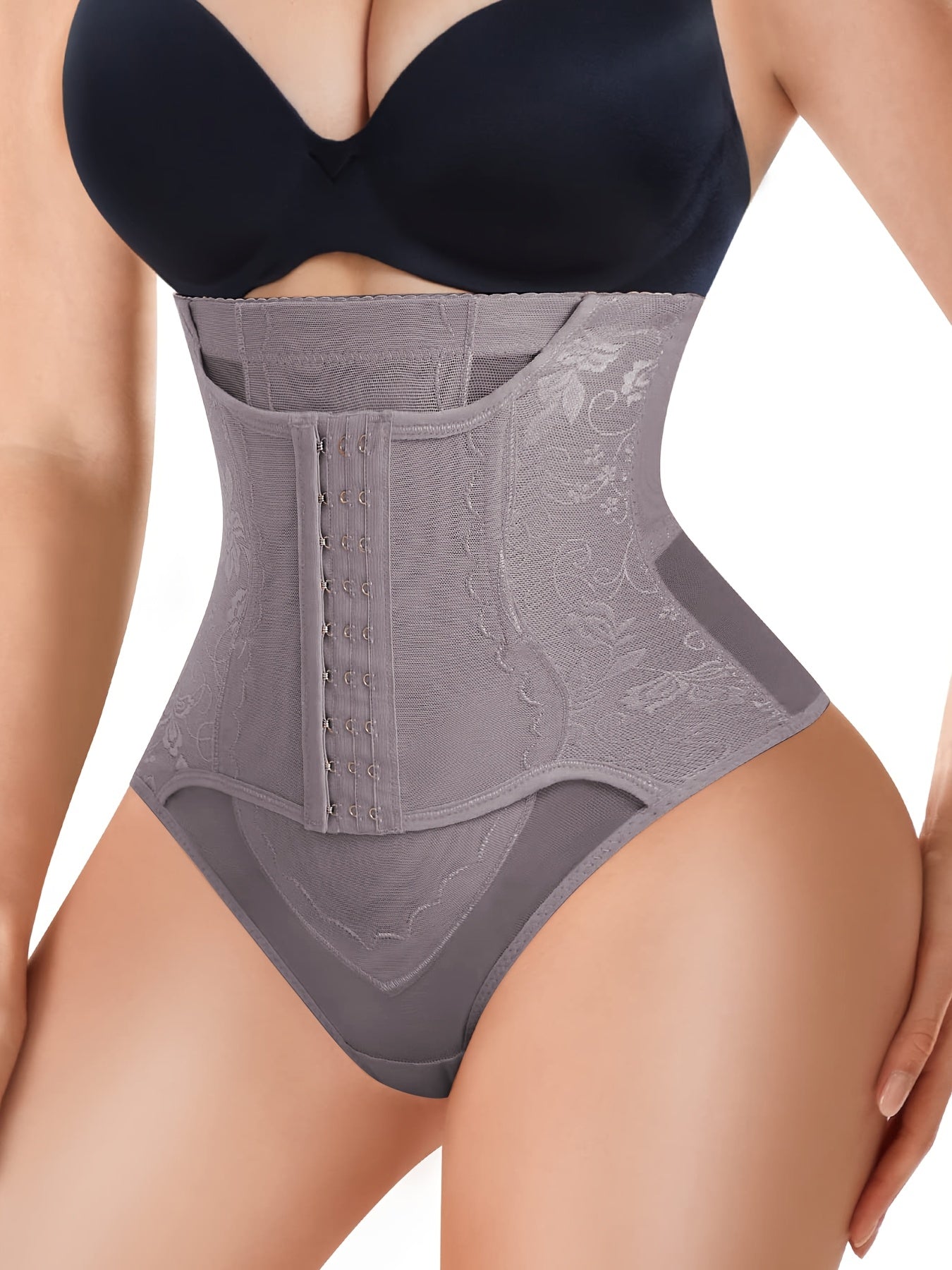 Tummy Control Shapewear With Compression Clasps For Women - High Waisted Tummy Tuck Shaper, Butt Lifting Bodysuit & Fajas Moldeadoras For Elegant Lady