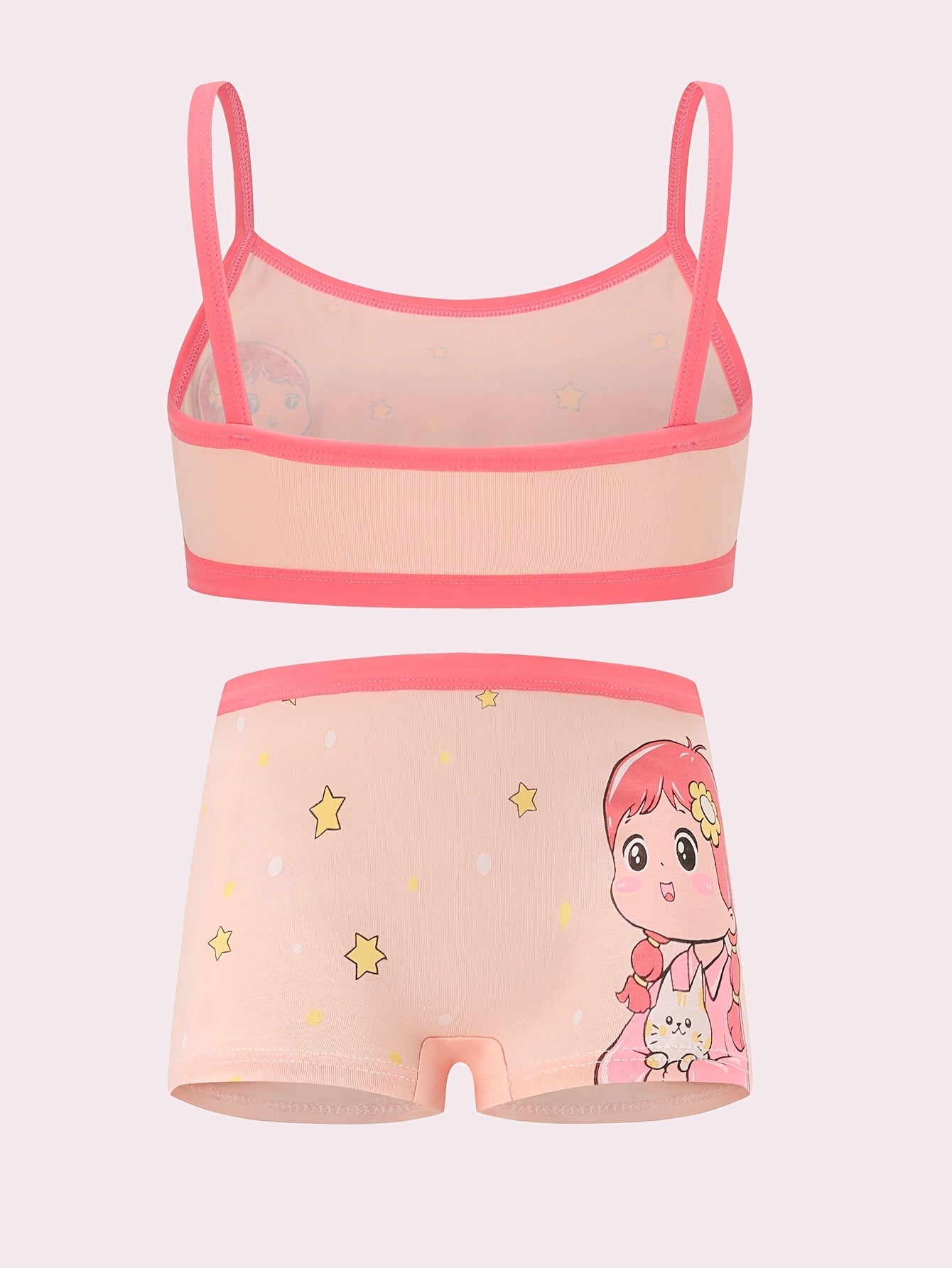 4 Sets/8pcs of Comfortable And Breathable Underwear for Teen Girls, Featuring Cute Patterns in Bra And Panty Sets