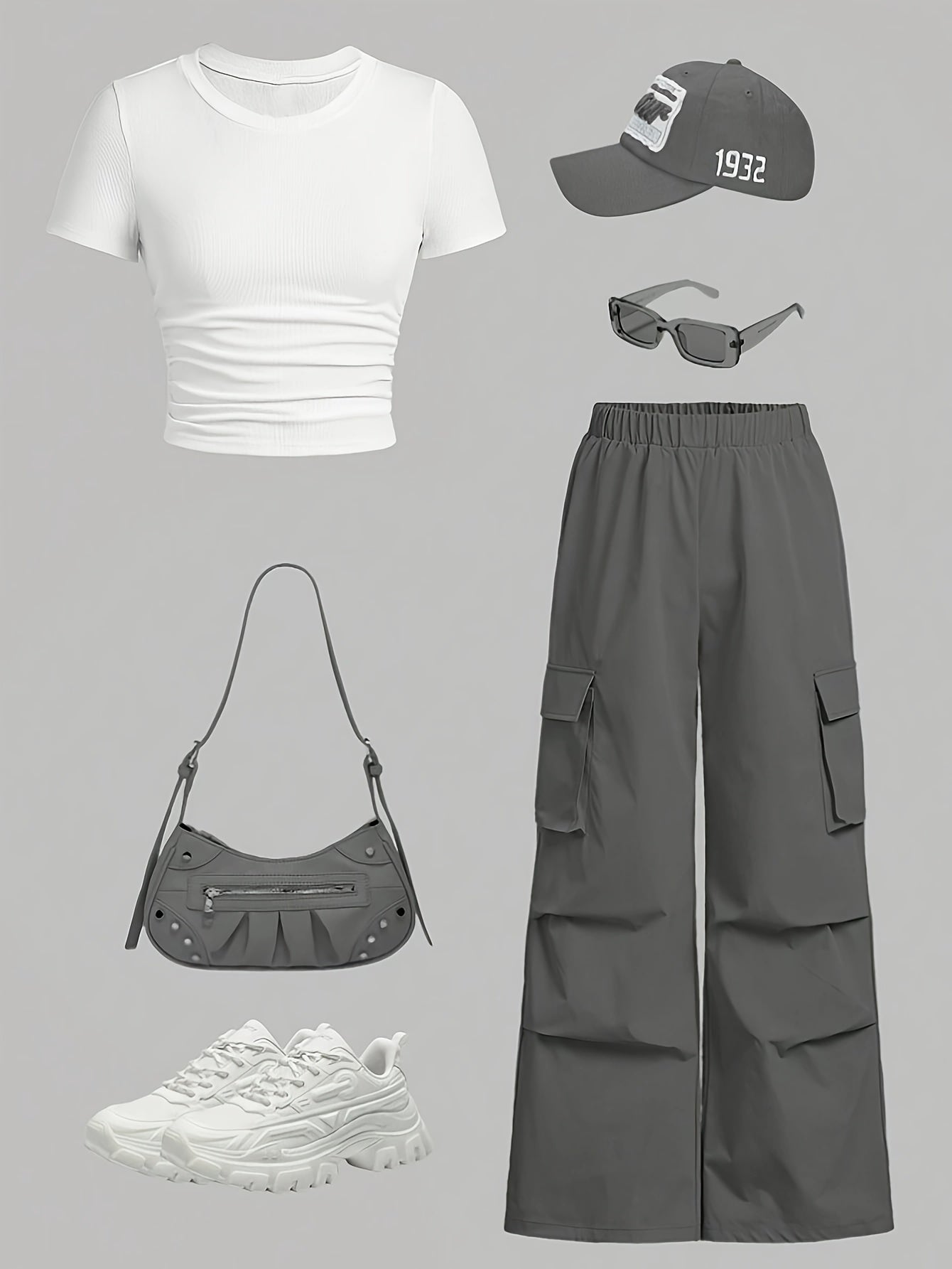 Women's Olive Polyester Short-Sleeve Pants - product view 8