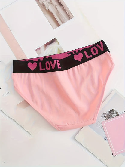 6 Seamless Letter Printed Color Blocked Triangle Pants, Sexy, Comfortable, Breathable And Elastic Underwear, Women's Underwear And Underwear