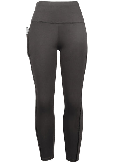 1pc Women'S High-Waisted Yoga Pants with Pockets, Solid Color Fabric, Sporty Style, High Stretch Athletic Running Leggings for Adults Thanksgiving Day Christmas Costumes for Women