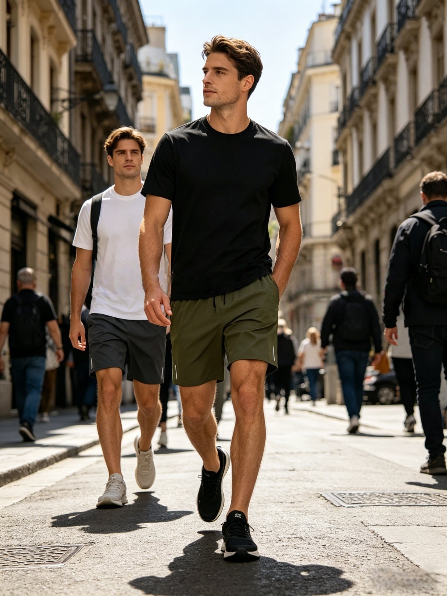 6pcs Set - Men'S Shorts, Casual Loose Shorts, Workwear Shorts Men'S Five Quarter Pants Ins Trendy Straight Leg Casual Five Quarter Shorts Basketball Pants Practical Casual Shorts with Elastic Waistband, Lightweight And Breathable for Casual Attire