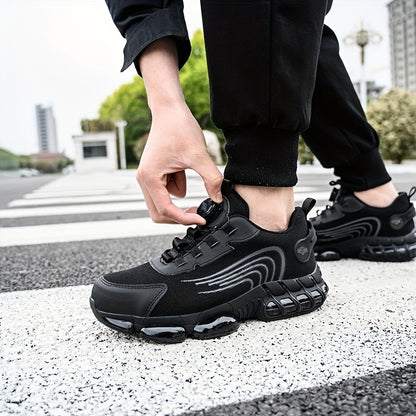 Men & Women Breathable Steel Toe Safety Shoes, Designed with Anti-Collision Anti-Puncture Non-Slip Sole, Lightweight Fabric Upper All-Season Work Footwear for Warehouse Factory Construction Site Outdoor Activities.Protective Footwear/Security Shoes.