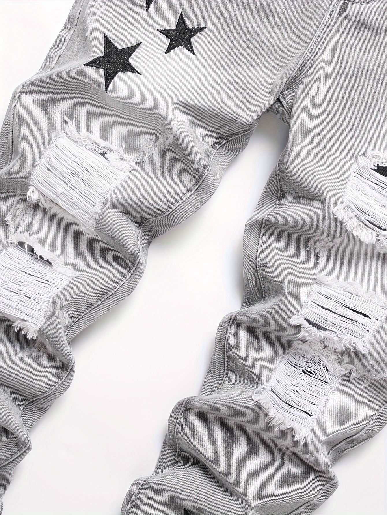 Slim Fit Men'S Jeans with Embroidery And Ripped Details