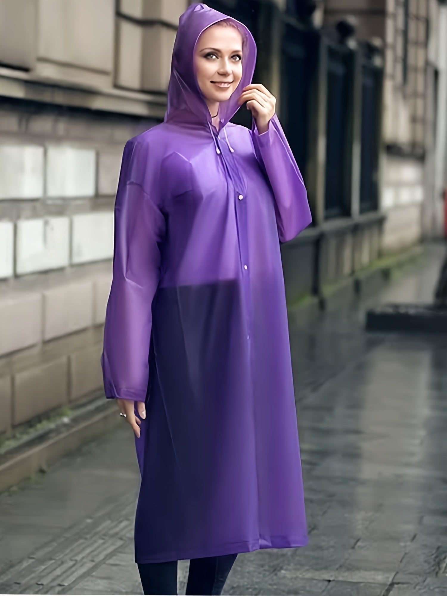 4pcs Reusable Adults Rain Ponchos Portable Raincoats For Women Men With Hood For - product view 23