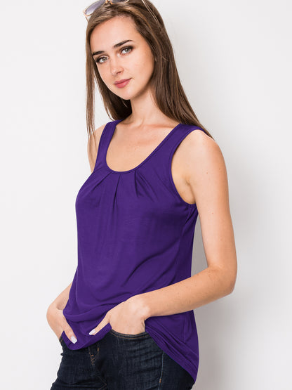 Women's Sleeveless Scoop Neck Loose Fit Tank Top