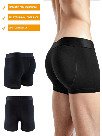 Men'S Butt-Lifting Underwear with Removable Padding - Tight-Fit Boxer Briefs/Trunk Shorts, Medium-Stretch Fabric & Adjustable Butt Enhancing Pads for Enhanced Curves, Comfortable & Supportive Casual Attire, Gym & Special Occasions - Menswear Essenti