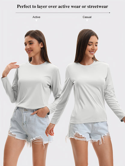 5pcs Women's Quick-drying And Breathable Long-sleeved T-shirt Set, Basic Base Layer for Training, Moisture-wicking, Women's S Tops, Suitable for Casual Attire.